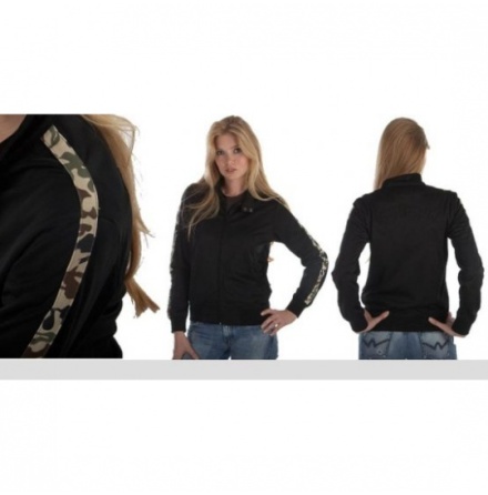 Ladies Camo Stripe Zip Thrue